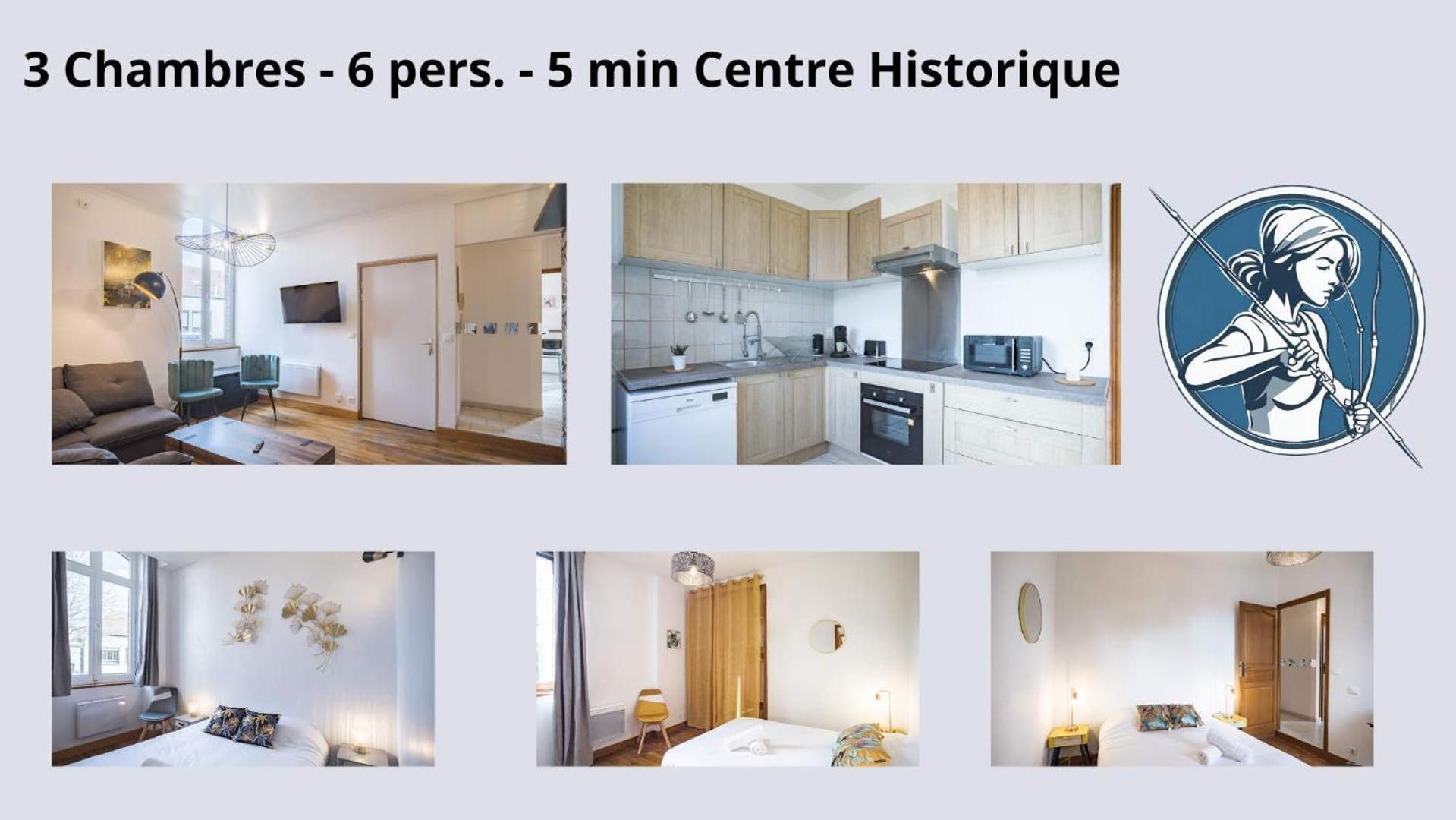 Le Logis De L'Arc - 5Min Hypercentre - Max 6 Personnes Daire Troyes Dış mekan fotoğraf